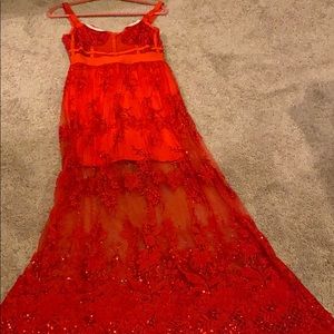 Red Sheer Dress Size S/M